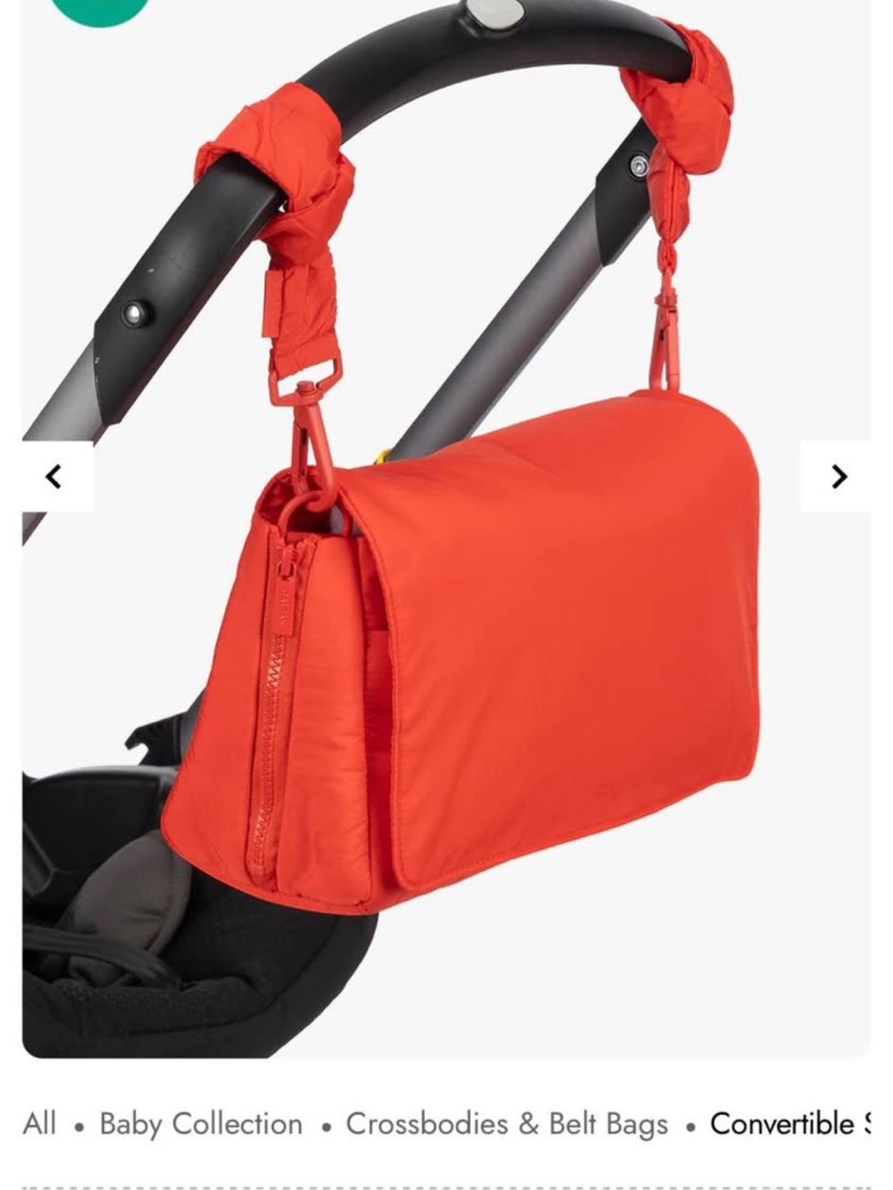 Convertible Kids diaper bag and Stroller caddy - Red